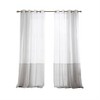 LIVN CO. Dual-Tone Grommet Top Lightweight Semi Sheer Single Curtain Panel, White/Grey 52x96" - 2 of 4