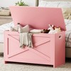 30" Storage Chest, Wooden Storage Bench with Safety Hinge, Easy Assembly, Large Toy Chest - 2 of 4