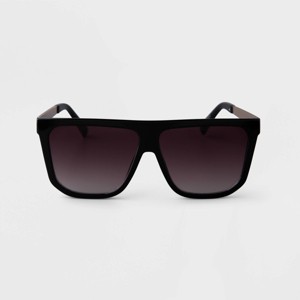 Women's Plastic Shield Sunglasses - A New Day™ Black: Maximum UV Protection, Recycled Plastic Frame, Medium Fit - 1 of 2