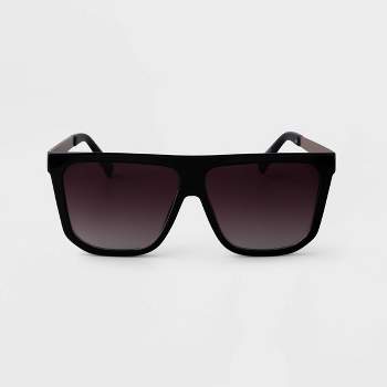 Women's Plastic Shield Sunglasses - A New Day™ Black