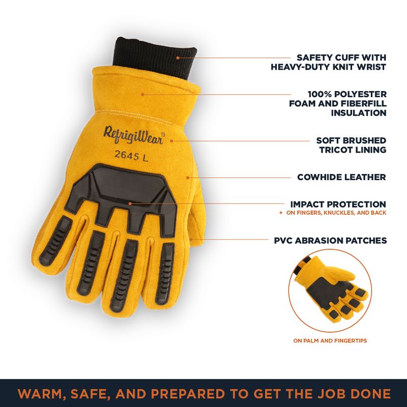 RefrigiWear Leather Double Insulated Impact Protection Glove, 4 of 8