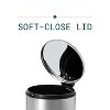 LunaLulinlk 1.3 gal, Round Soft Close Premium Pedal Waste Bin Step On Trash Can, Brushed Stainless Steel - 4 of 4