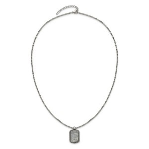 Chisel Stainless Steel Antiqued and Polished Jasper Dog Tag on a 20" Box Chain Necklace - 1 of 4