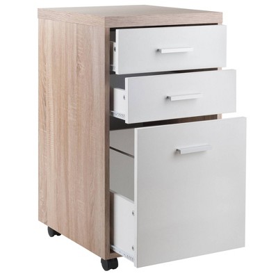 Modular Mobile Desk in Reclaimed Wood & White Finish with Storage