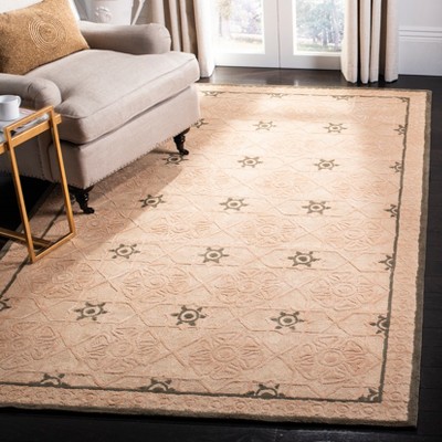 Beige Hand-Tufted Cotton Geometric Area Rug, 2'6" x 4'3"