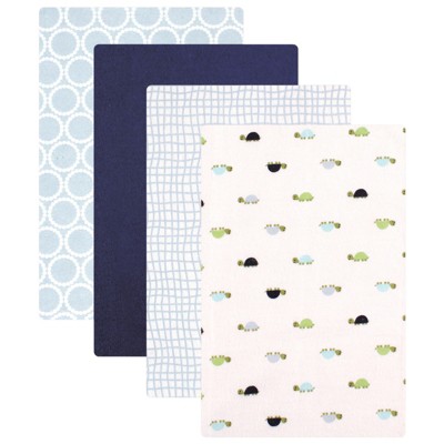 Luvable Friends Baby Boy Cotton Flannel Receiving Blankets, Turtle, One Size