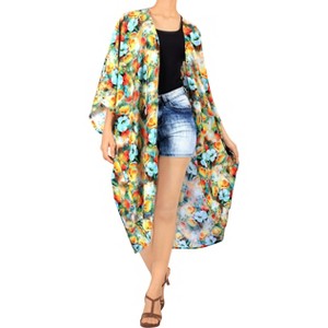 HAPPY BAY Women's Open Front Summer Beachwear Tropical Beach Duster Loose Casual Holiday Beachwear Bathing Suit Coverups Bikini Tops One Size - 1 of 4
