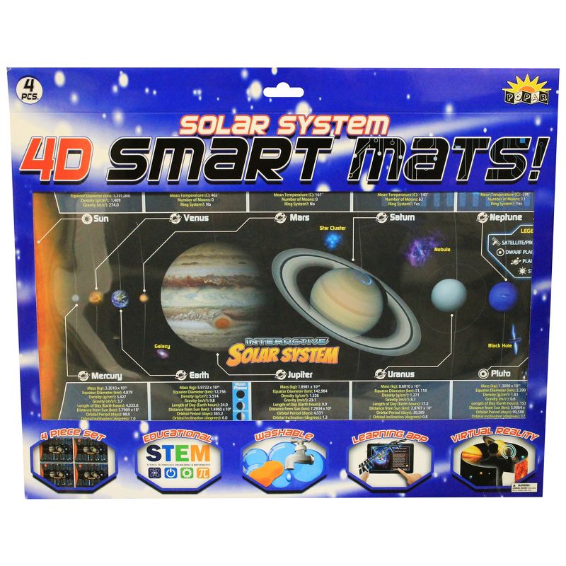 POPAR Solar System Smart Mats, Set of 4, 1 of 8