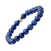 Steeltime Men's  blue lapis and stainless steel beaded bracelet - 2 of 4