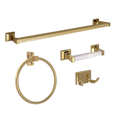 Details about   3 PCS Brushed Gold Bathroom Hardware Set Bathroom Accessories Kit Towel Bar 