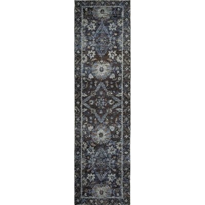 Oriental Weavers Andorra 7124A Navy/ Blue Indoor Area Rug - 2'6" x 12'