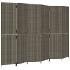 vidaXL Room Divider 6 Panels Gray Poly Rattan - 2 of 4