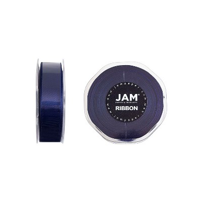 JAM Paper Double Faced Satin Ribbon Navy Blue (807SAnav25)