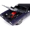 1971 Dodge Charger R/T Plum Crazy Purple Met w/Black Vinyl Top 1/18 Die Cast Model Car by Auto World - 3 of 4