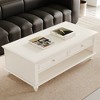 Luck Live 51.18in W coffee table with drawers and storage shelves, suitable for living rooms and family activity rooms, office coffee tables - 2 of 4