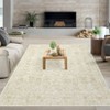 Vintage Soft Floral Print Area Rugs Machine Washable Throw Carpet for Home Office - 3 of 4