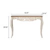 43" Antique White Console Table,French Country Entryway Table with Carved Wood Details and Curved Legs for Hallway or Living Room-Baofuwish - 4 of 4