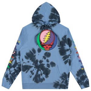 Mens Grateful Dead Hoodie Sweatshirt - Grateful Dead Dancing Bears Vintage Tie Dye Rock Hoodie With Sleeve Print - 1 of 1