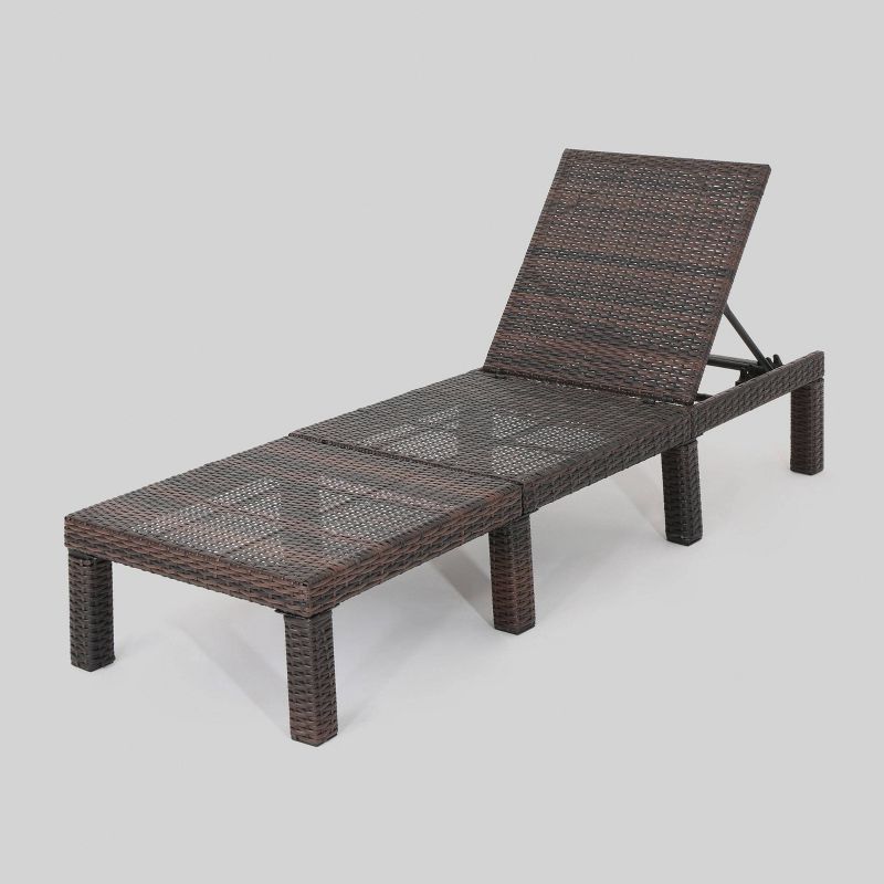Jamaica Wicker Patio Chaise Lounge - Brown - Christopher Knight Home, 1 of 7