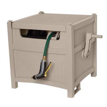 Suncast Slide Trak 225 ft. Beige Retractable Free Standing Hideaway Hose Reel Suncast Slide Trak 225 ft. Beige Retractable Free Standing Hideaway Hose Reel