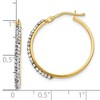 Black Bow Jewelry 2 x 25mm (1 Inch) 14k Yellow Gold with White Crystals Round Hoops - 4 of 4