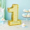 Juvale Number 1 Gold Pinata for Anniversary, Centerpieces for First Birthday Decorations, 16 x 3 x 10 In - 2 of 4