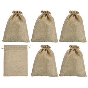 Unique Bargains Durable Large Capacity Coin Sacks Bag with Drawstring 6 Pcs - 1 of 4