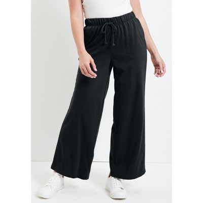 June + Vie by Roaman's French Terry Wide-Leg Pant