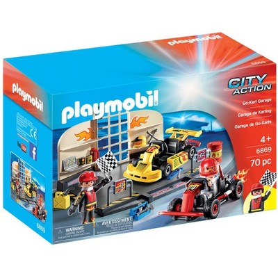 playmobil go kart garage