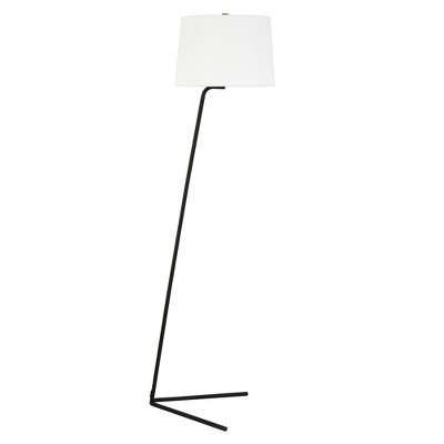 Hudson and Canal Tilted Floor Lamp with Fabric Shade