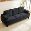 Mjkone 82"Width Corduroy Fabric Sectional Sofa Couch,Cloud Sleeper Comfy Upholstered 3-Seater Sofa - 2 of 4