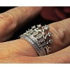 Lillett Crown Wedding Ring Set for Women Bridal Engagement Matching Band Ginger Lyne Collection - 3 of 4