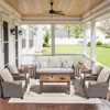 Buenhomino 8-Piece Outdoor Patio Set – 4 Single Chairs, Sofa, 2 Side Tables & Coffee Table, All-Weather Wicker with Cushions, Beige - 2 of 4