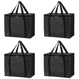 Unique Bargains Non-Woven Fabric Thermal Insulated Cool Warm Reusable Food Storage Bags 4 Pcs - 1 of 4