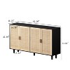 KTMBDW 6 Drawer Double Dresser for Bedroom, Modern Rattan Dresser Chest with Golden Handles for Living Room and Entryway - 3 of 4