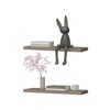 FONTOI 2PCS Storage Shelf Wall Mounted, Floating Shelf for Living Room Bathroom, Home Decor, Taupe, 31.5"*1.5"*9.8" - 2 of 4
