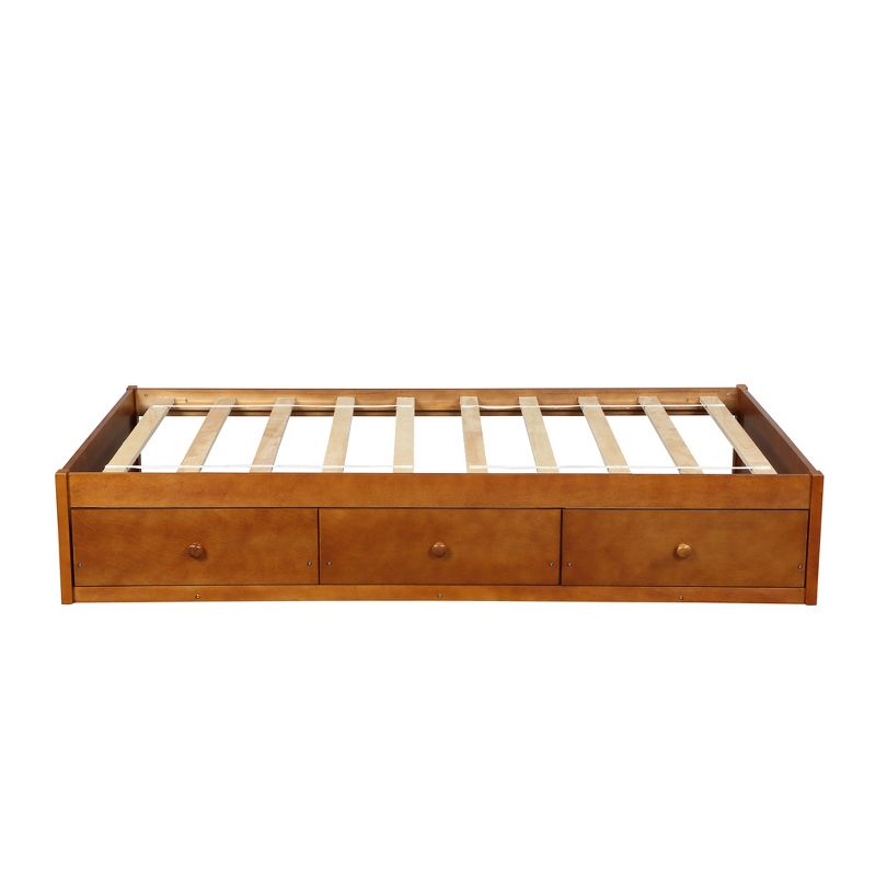 Twin Size Wood Platform Storage Bed with 3 Drawers-ModernLuxe, 5 of 11