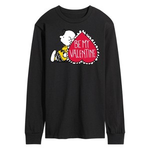 Men's - Peanuts - Be My Valentine Long Sleeve Graphic T-Shirt - 1 of 4