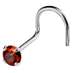 Jewelry Avalanche 22G 14K Gold Nose Screw Nose Stud with Garnet Gemstone - 1 of 2