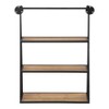 23" x 30" Nevin Wall Mounted Hanging Shelf Rustic Brown/Black - Kate and Laurel: Metal Frame, 3 Open Shelves - 4 of 4