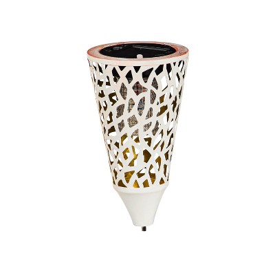 Evergreen Tapered Laser Cut Solar Interchangeable Finial, Ivory