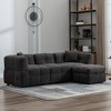 87.7" Sectional Sofa Cozy Teddy Fleece Fabric Sectional Sofa Couch with Two USB Ports a Movable Storage Ottoman,White - 4 of 4