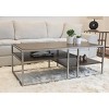 Dexmalle Metal Frame Wood Living Room Coffee Table with Shelf - 3 of 4