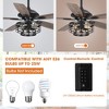 Parrot Uncle 52" Modern Black Ceiling Fan with Lights and Remote Control for Living Room Dining Room - 3 of 4