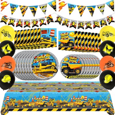 Treasures Gifted Construction Party Supplies Complete Set for 16 Guests