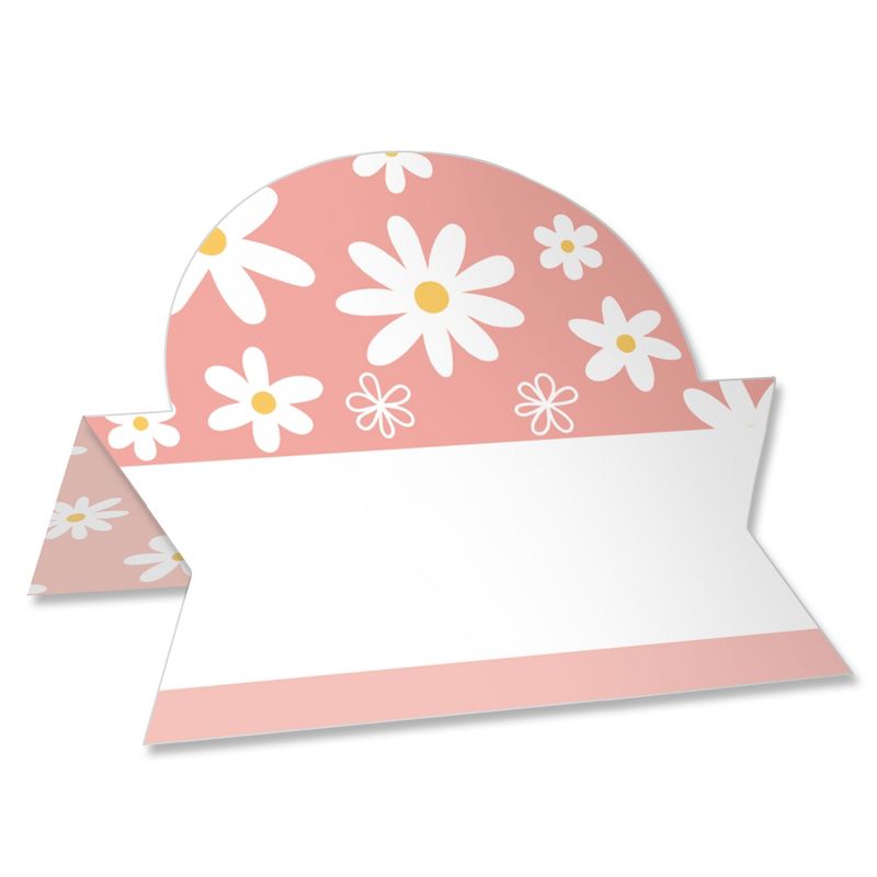 Big Dot of Happiness Pink Daisy Flowers - Floral Party Tent Buffet Card - Table Setting Name Place Cards - Set of 24, 1 of 9