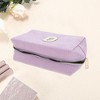 Unique Bargains Corduroy Rectangular Letter Makeup Bag Pink Purple 1 Pc - 3 of 4