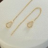 S925 Sterling Silver Threader Earrings for Women Dainty Long Chain Ear Line with Cubic Zirconia Elegant Dangle Tassel Earrings - 2 of 4