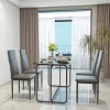 KTMBDW Modern Living Room Coffee Table, Modern Side Coffee Table withTempered Glass Top and Metal Leg, Wide/Black - 2 of 4