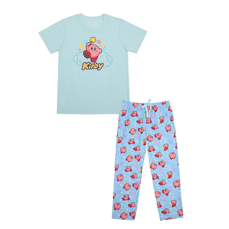 Adorable Kirby Junior Sleepwear Set with Short Sleeve Tee Shirt and Cozy Sleep Pants for Adults, 1 of 7